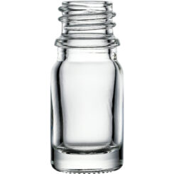 0.17 ml (5 ml) Clear Glass Euro Round Bottles 18 mm Neck Finish body