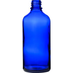 3.38 oz (100 ml) Cobalt Blue Euro Round Glass Bottle with 18-400 Neck Finish body