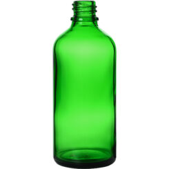 3.38 oz (100 ml) Green Glass Euro Round Bottles 18 mm Neck Finish body