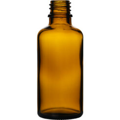 1.69 oz (50 ml) Amber Glass Euro Round Bottle with 18 mm Neck Finish body