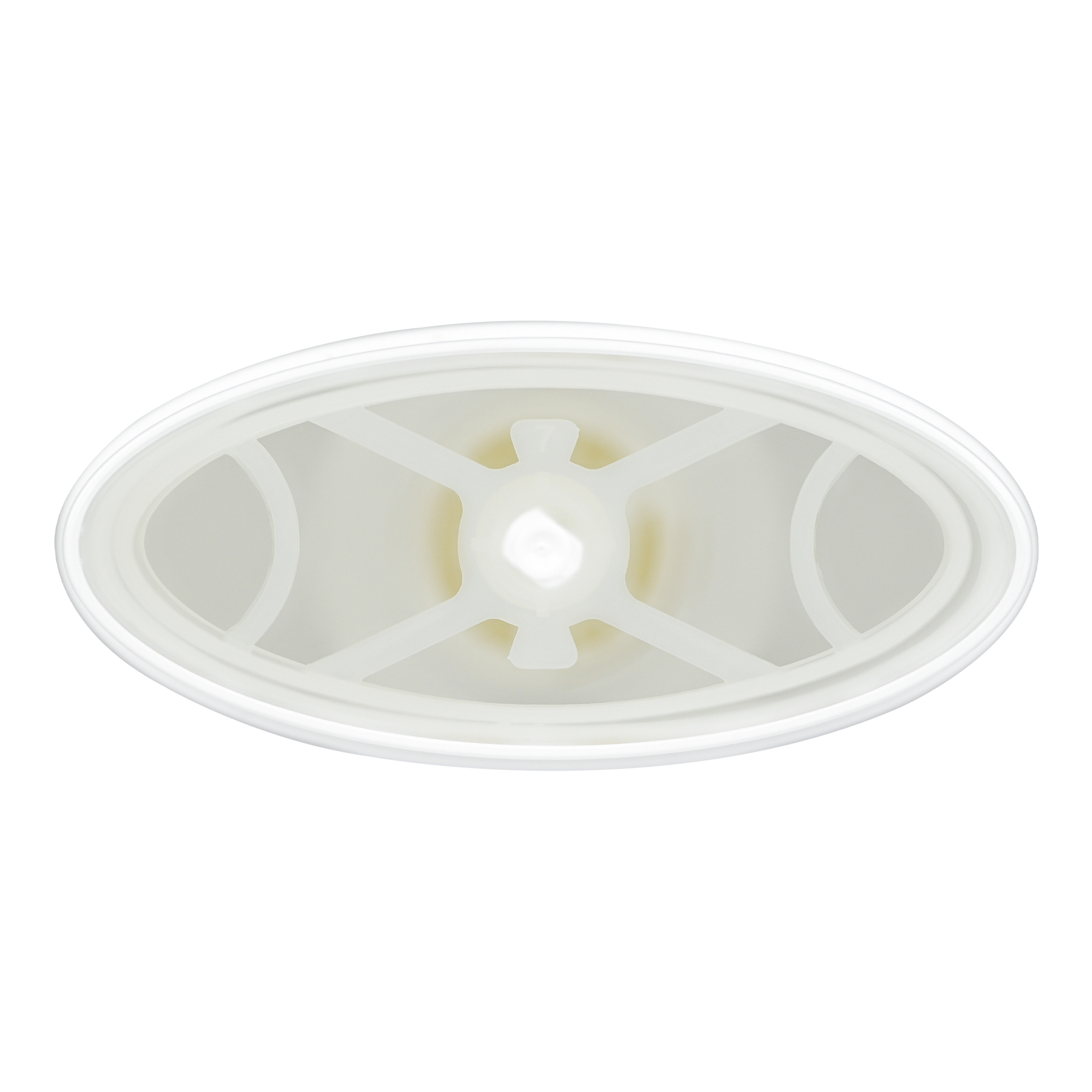 FC087502-210(3) 75g Oval White PP Plastic Deodorant Stick with White Flat Top Cap, inside view