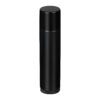 0.15 oz Black PP Plastic Round Lip Balm tube with Black Flat Press On Cap on bottle, tilted