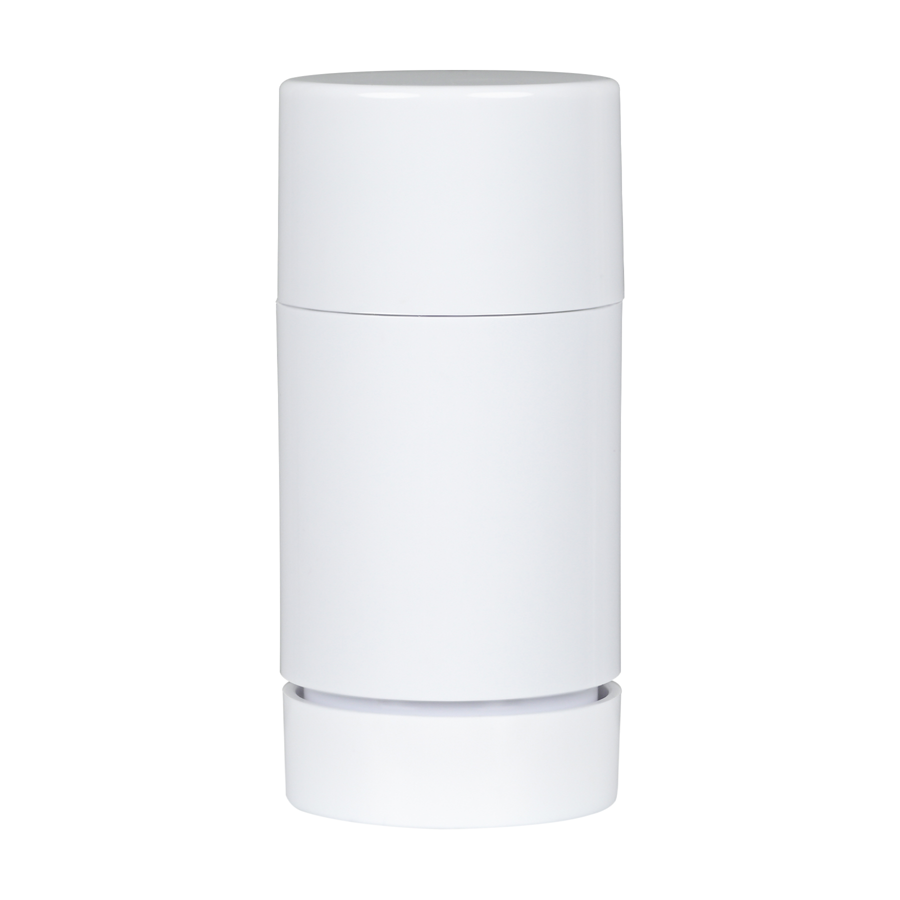 FC123002 30g White Plastic Twist Up Solid Stick with White Screw Cap & Disc, cap on