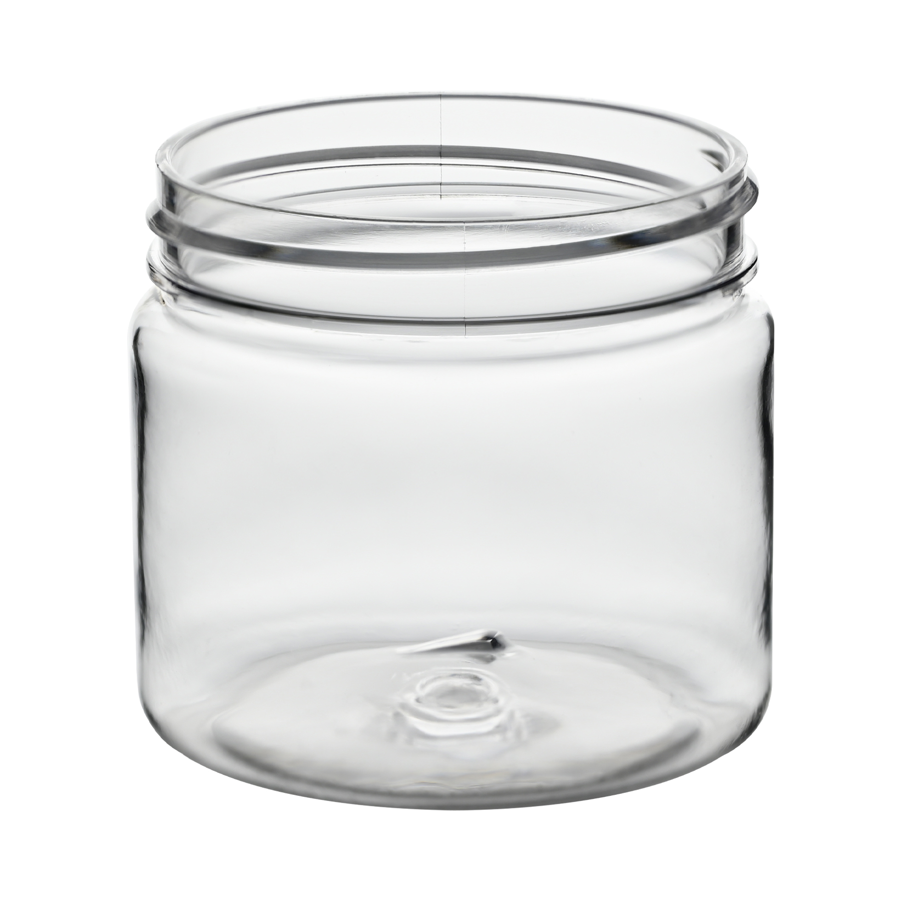 FH0148201(1) 2 oz Clear PET Straight Sided Jars 48-400 Neck Finish tilted view