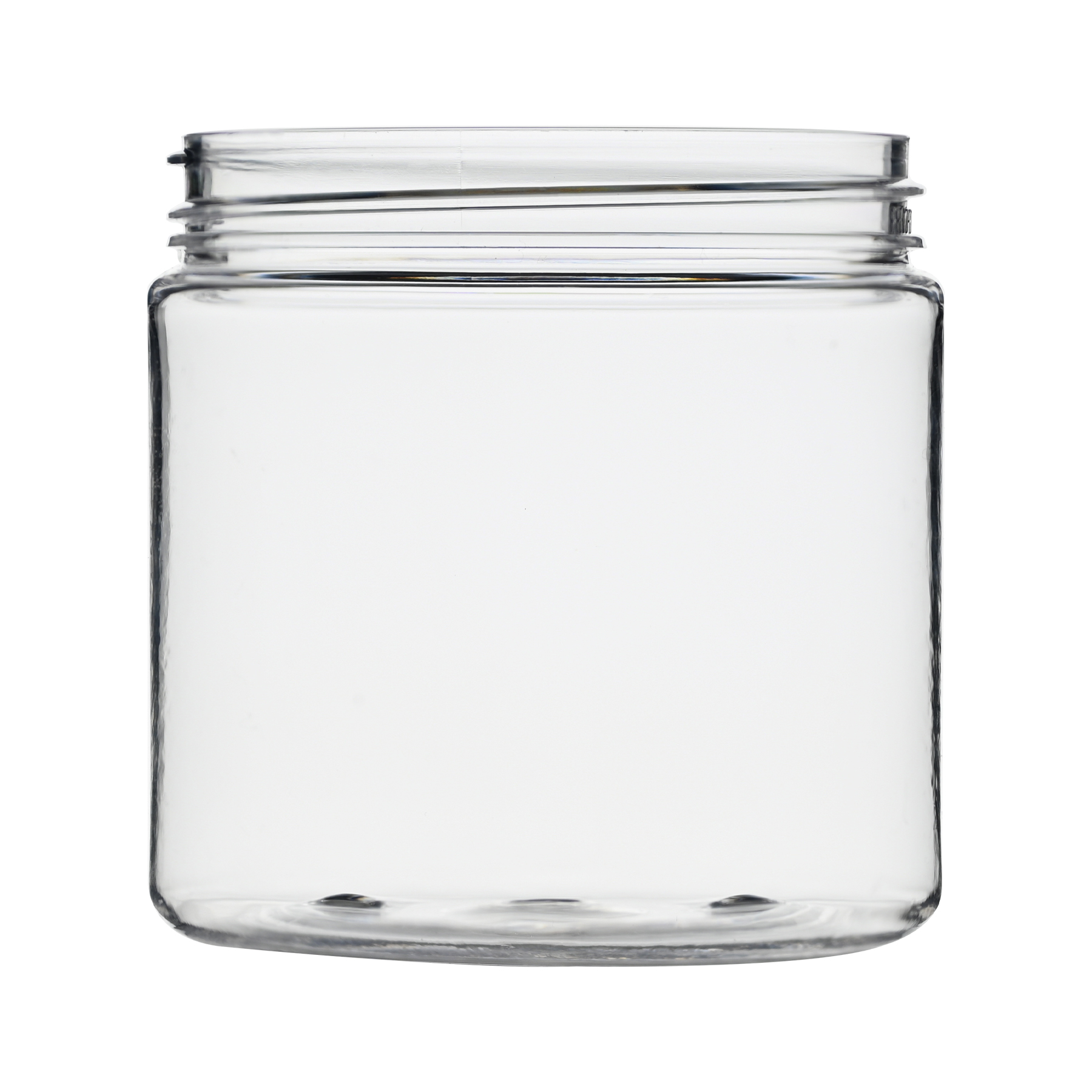 FH0158401 4 oz Clear PET Straight Sided Jars 58-400 Neck Finish side view