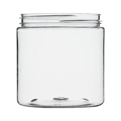 8 oz Clear PET Straight Sided Jars 70-400 Neck Finish side view