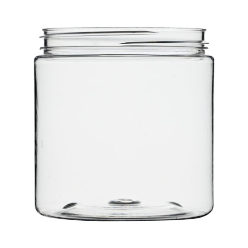 8 oz Clear PET Straight Sided Jars 70-400 Neck Finish side view