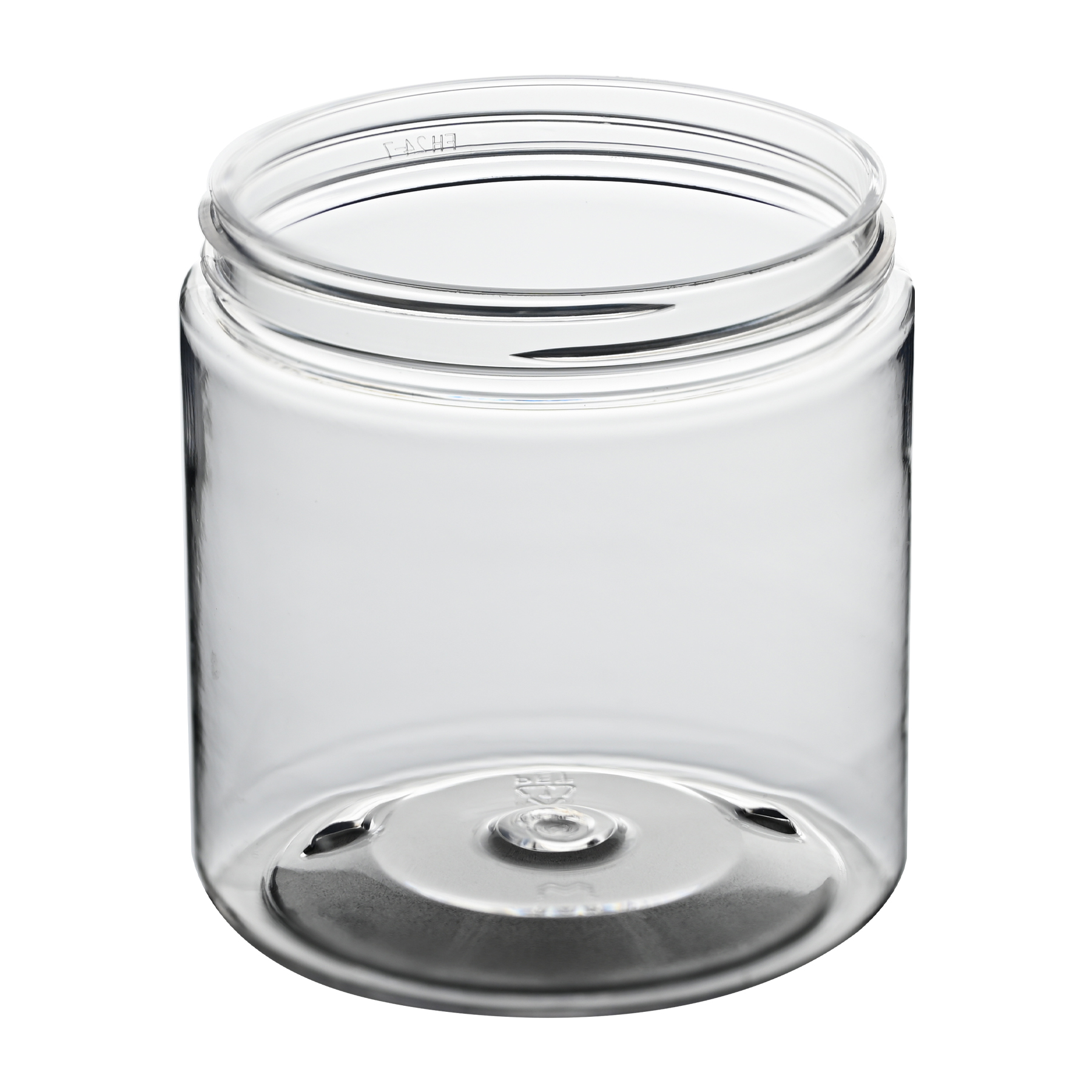 8 oz Clear PET Straight Sided Jars 70-400 Neck Finish tilted view