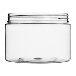 12 oz Clear PET Straight Sided Jars 89-400 Neck Finish side view