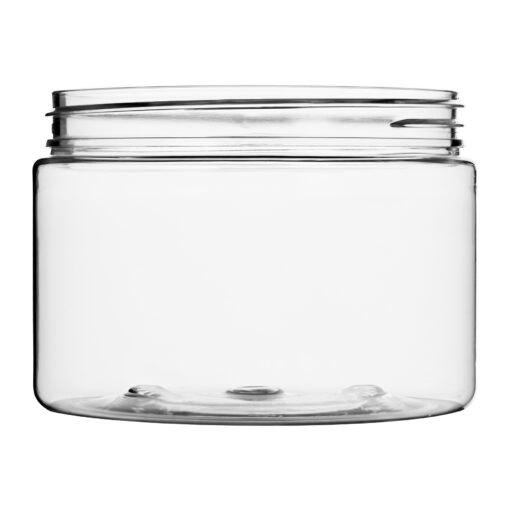 12 oz Clear PET Straight Sided Jars 89-400 Neck Finish side view