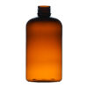 8 oz Amber PET Plastic Boston Round Bottle 20-410 Neck Finish side view