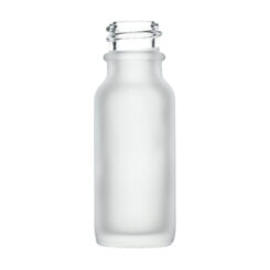 0.5 oz (15ml) Clear Frosted Boston Round Glass Bottle with 18-400 Neck Finish