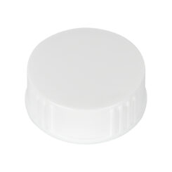 28-400 White Semi Ribbed Skirt Cap with Liner