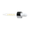 20-400 Shiny Silver Dropper with Glossy White Rubber Bulb 76mm Straight Medical Graduated Glass Pipette