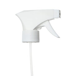 28-400 White Ribbed Skirt Trigger Sprayer with 248mm Dip Tube