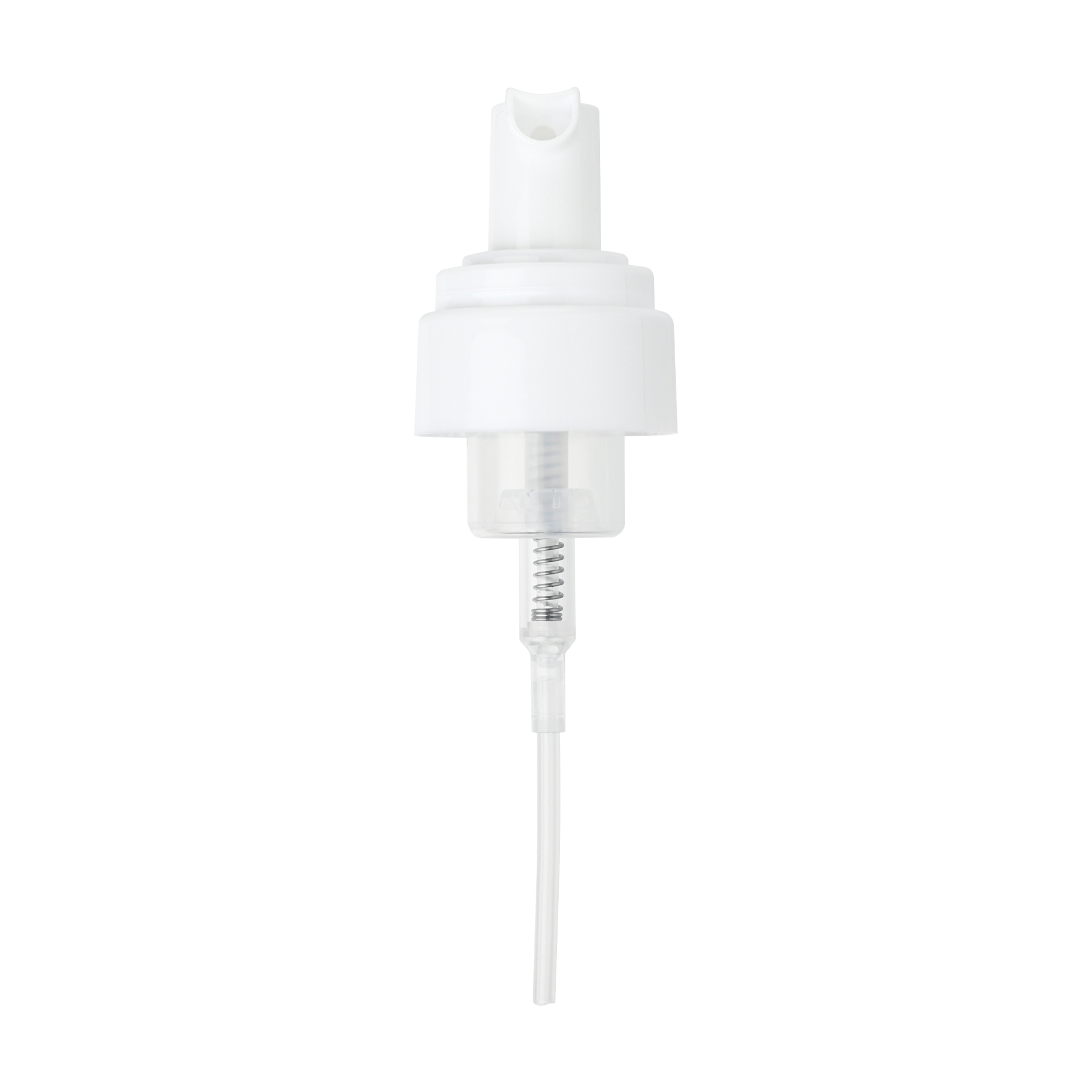 PB603050 30-400 White Smooth Skirt Foamer Pump with Clear Dome Plastic Cap and 50mm Dip Tube