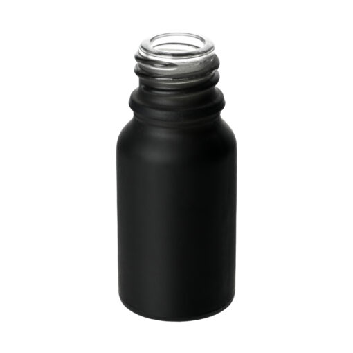 10ml Matte Black Euro Round Glass Bottle with 18-400 Neck Finish